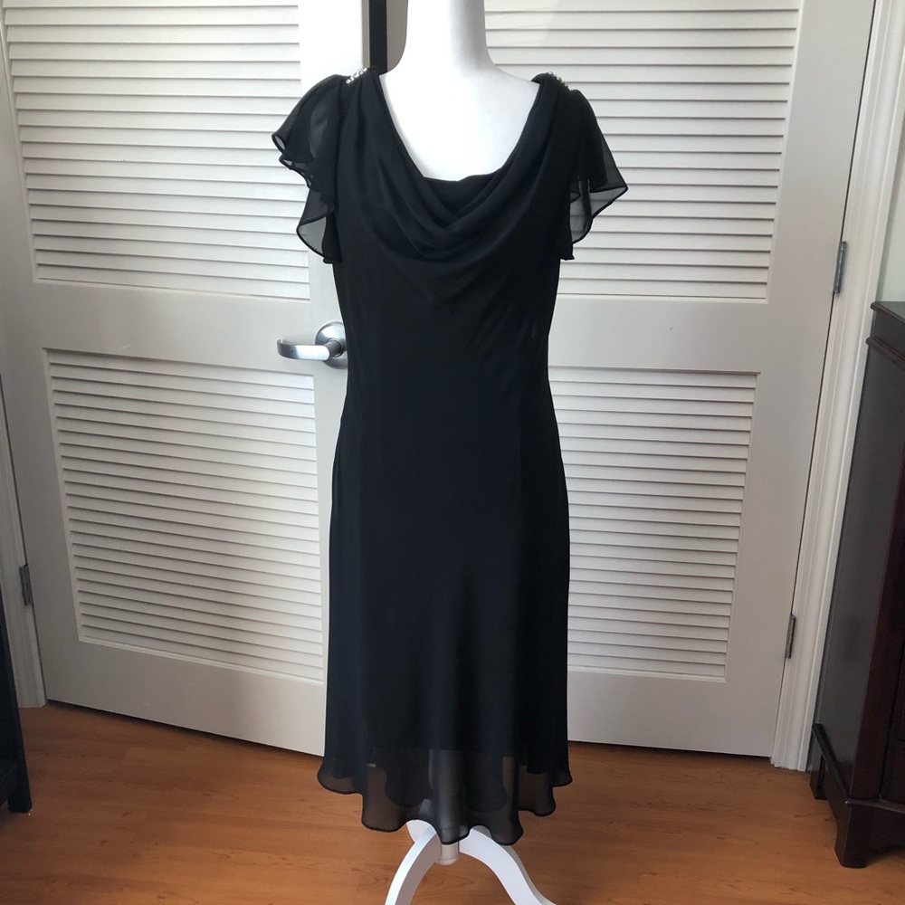 Dressbarn Black Scoop Neck Maxi Dress EUC